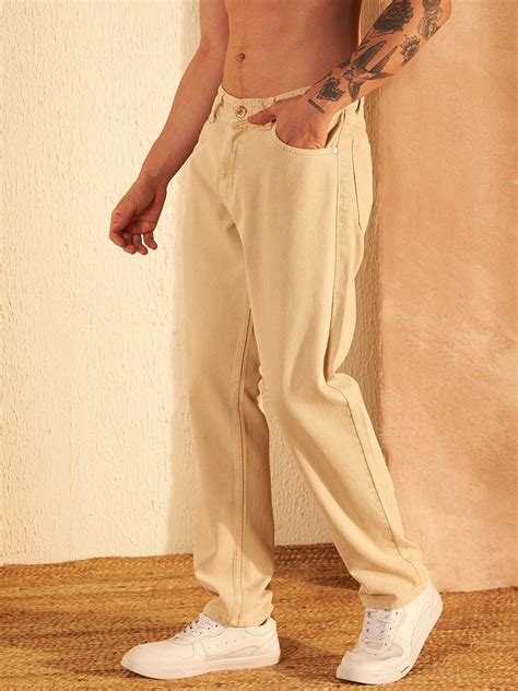 Beige: Korean Baggy Jeans – Dennison Fashion India