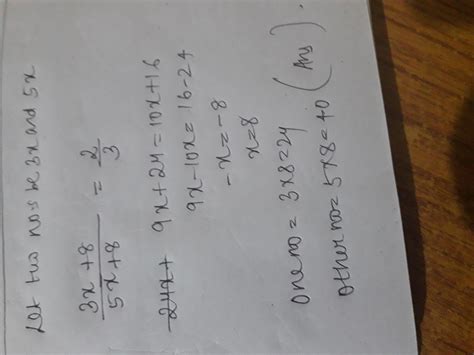 The two numbers are in the ratio 3:5.if 8 is added to both the numbers ...