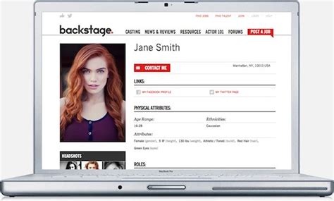 Image result for Backstage Profile Example