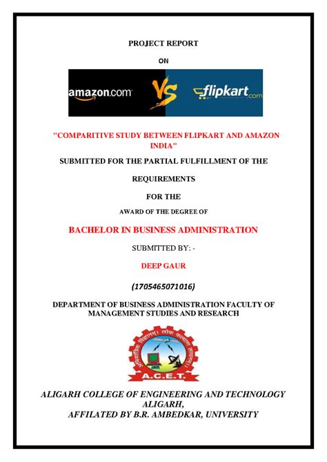 479448068 project report on Amazon vs Flipkart - PROJECT REPORT ON ...