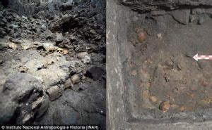 Aztec trophy rack made of human skulls discovered under a colonial ...
