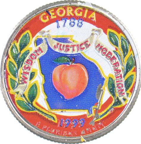 Custom - COLORIZED - 1999-D Georgia State Quarter - High Collectible ...