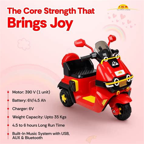 GURTOY® Tank-Themed Kids Electric Scooter R... (Age 1-5 Yrs) - Buy ...