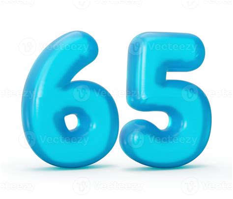 gelée bleue chiffre 65 isolé sur fond blanc gelée alphabets colorés ...