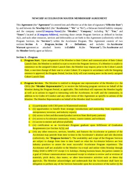Ambassador Program Terms - Newchip Accelerator Doc Template | pdfFiller