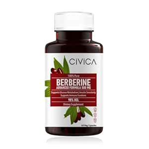 Civica Berberine HCL 500mg Supplement With Meals Thistle & Turmeric ...