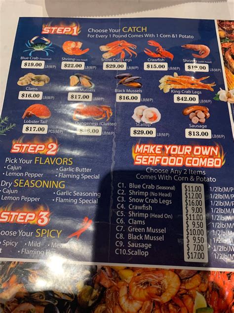 Menu at Flaming Crab Cajun Seafood restaurant, Easton, Nazareth Rd