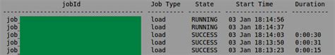 The Load BigQuery Jobs button in the BigQuery jobs informationtable