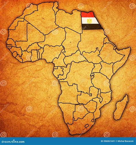 Egypt on Actual Map of Africa Stock Illustration - Illustration of geography, cartography: 206061441