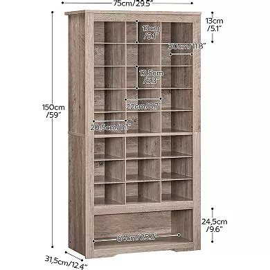 9 Tier Shoe Storage Cabinet with 24 Cubbies and 3 Hooks