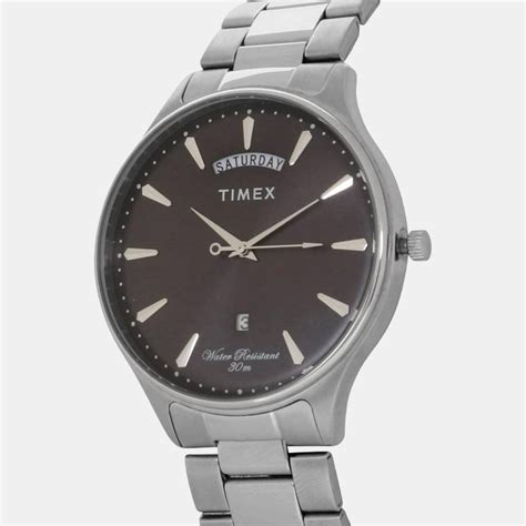 Timex Fashion Men Quartz Black Dial Analog Stainless Steel Watch ...