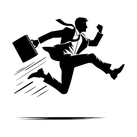 Business man jumping pose silhouette vector design | Premium AI ...