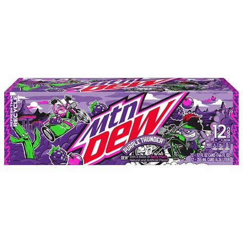 Mtn Dew Purple Thunder Limited Edition, Pack of 12 - 12oz Cans ...