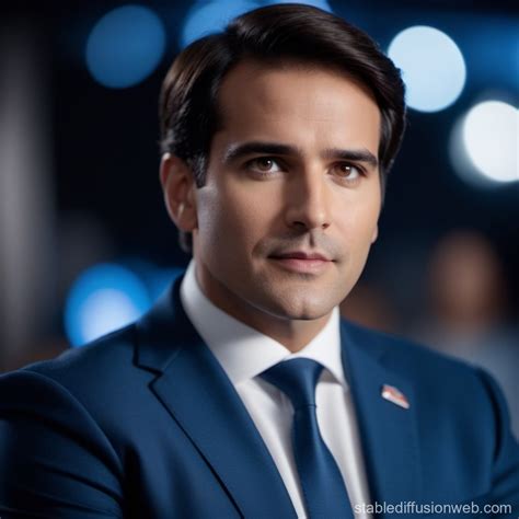 Blond News Anchor with Blue Eyes and Chubby | Stable Diffusion Online