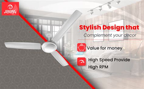 Buy Aparna Apsara 1200 mm (48 inch) High Speed Ceiling Fan (White ...