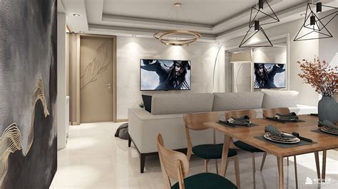 现代简易 - 现代风格四室两厅装修效果图 - nanbei35设计效果图 - 躺平设计家