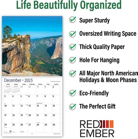 Buy ਲਾਲ ਈਮਬਰ ਅਨਟੈਮਡ ਐਂਡ ਖੂਬਸੂਰਤ ਨੈਸ਼ਨਲ ਪਾਰਕਸ 2023 ਹੈਂਗਬਲ ਮਾਸਿਕ ਵਾਲ ...