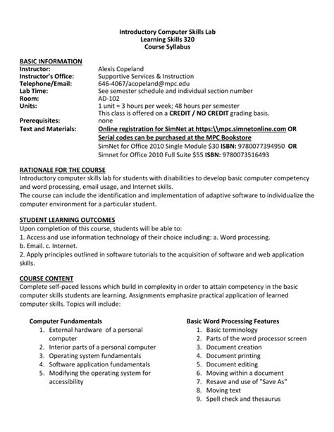 Basic Computer Course Syllabus 的图像结果