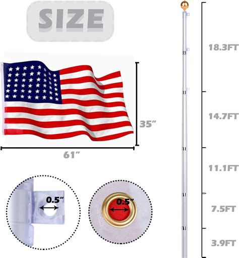 Buy GOGODUCKS 25 FT Telescopic Aluminun Flapole Kit,Can Fly 2 Flags ...