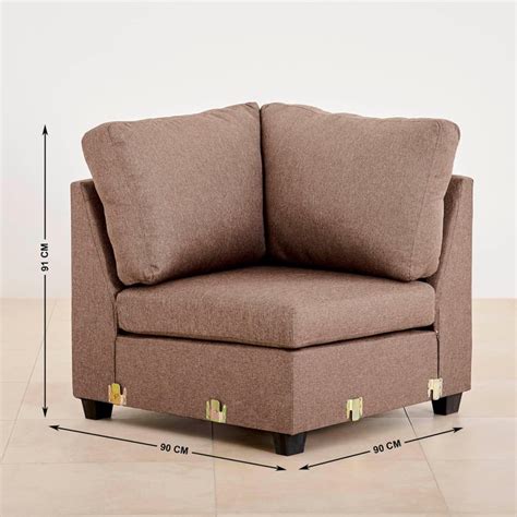 Buy Signature Fabric 5-Seater Sectional Sofa with Right Chaise - Brown ...