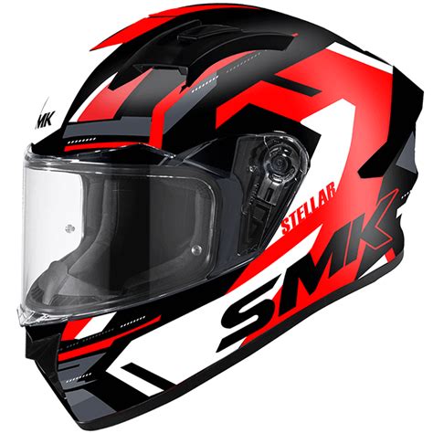 SMK STELLAR K-POWER HELMET GL231 (Gloss Red White)