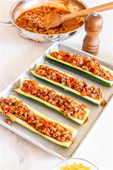 Taco Stuffed Zucchini Boats - xoxoBella