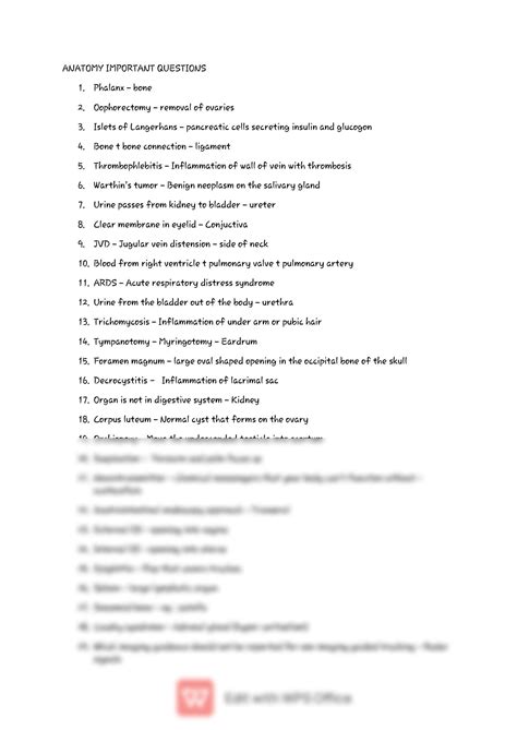 Medical Coding Anatomy Interview Questions 的图像结果