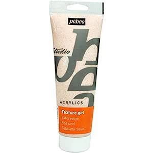 Pebeo Studio Acrylics Auxiliaries - Red Sand Texture Gel - Tube of 250 ...