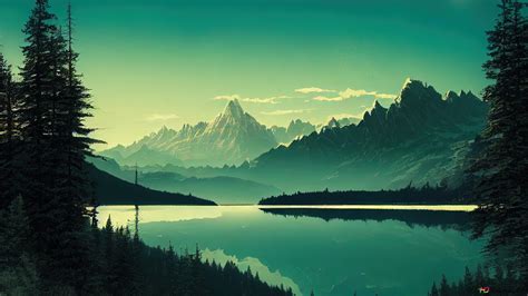 Green Lake Mountain 4K wallpaper download