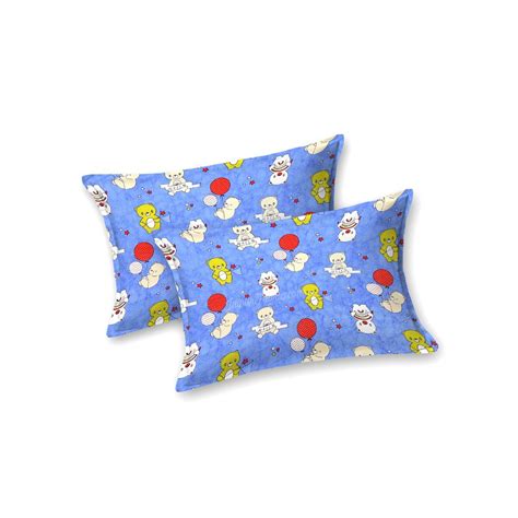 Little Explorer Pure Cotton Blue Teddy Bear and Balloons Kids Bedsheet ...