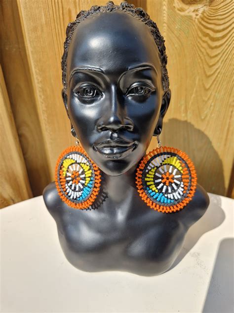 African Circular Beaded Earrings – T-Afrique