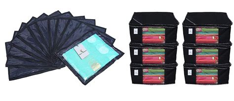 Kuber Industries 6 Pieces Non Woven Saree Organiser and 12 Pcs Packing ...
