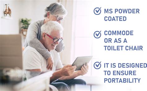 Buy AmbiTech Premium MS Powder Coated Foldable Commode Chair Convenient ...