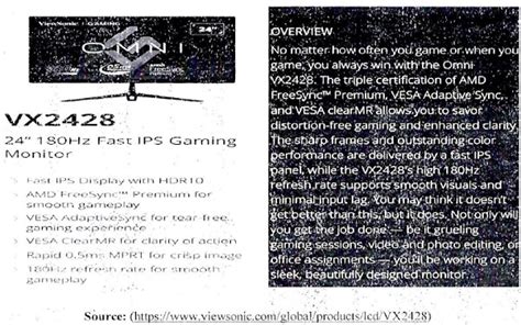 Classification of Viewsonic computer monitors under Customs Act 1962