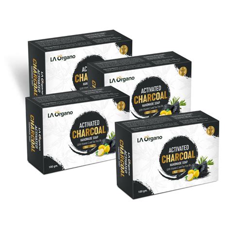 LA Organo Charcoal Handmade Natural Bath Soap