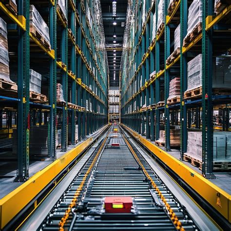 A fully automated warehouse with robots handling inventory storage and ...