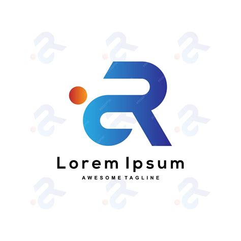 Premium Vector | Blue and orange letter r with a circle and the letter ...