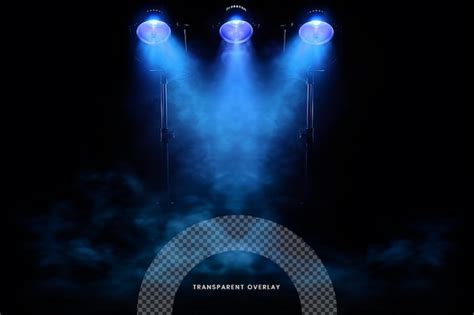 Spotlights stage lighting beam vfx overlay effect on transparent ...