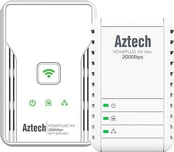 Aztech HomePlug AV Powerline Wireless-N 150 Mbps Extender Kit (HL113E ...