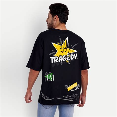 COSMIC TRAGEDY BLACK OVERSIZE T-SHIRT – Bloopers