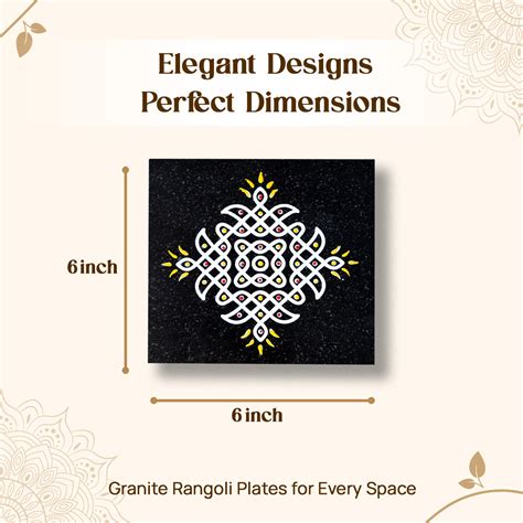 CHITRASHILA® Kolam Dot Rangoli for Pooja Room Granite Printed (6*6 inc