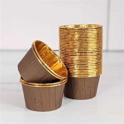 Brown Aluminium Foil Baking Cups / Muffin Cups