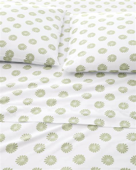 Mini-Print Organic-Cotton Percale Sheet Set | Garnet Hill