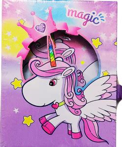 KARBD Flying Unicorn Secret Lock Diary with Cover Box Regular Notebook ...