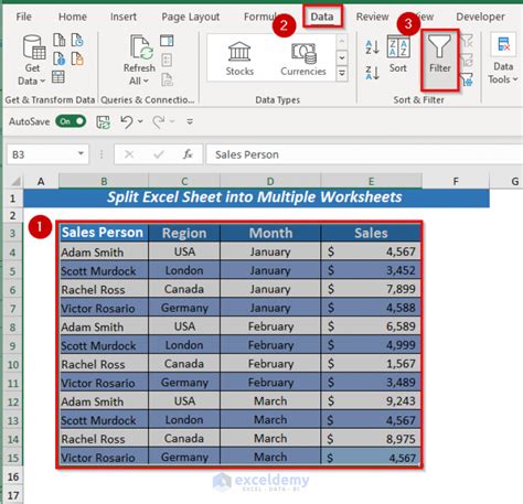 Excel Split Data into Multiple Sheets 的图像结果