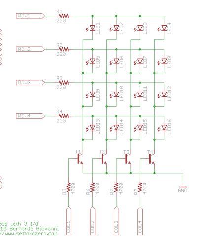 Image result for 3X3 LED Matrix Arduino Code