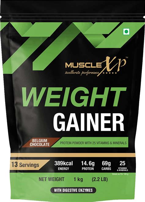 Buy MUSCLEXP WEIGHT GAINER BELGIUM CHOCOLATE 1KG POUCH (2.2 LB) X PACK ...