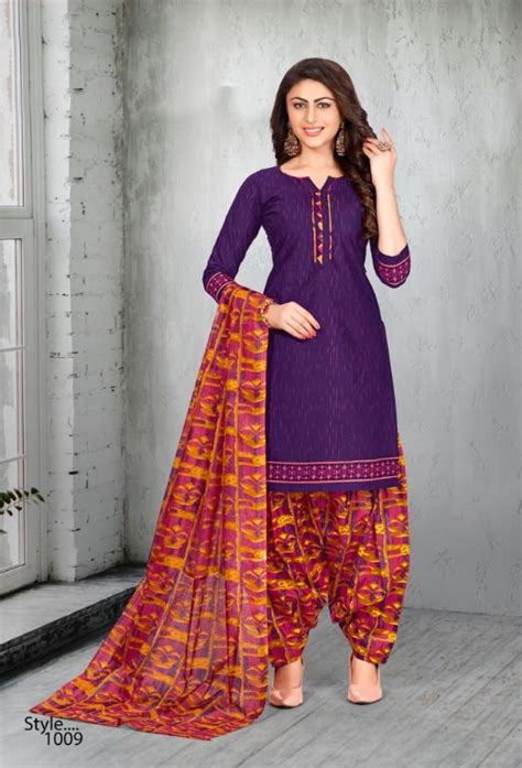 Meenaxi Patiyala Kudi 1 Heavy Cotton Printed Dress Material