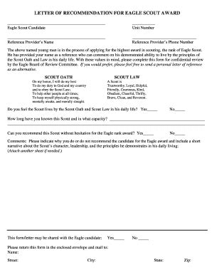 Eagle Scout Reference Form 2020-2026 - Fill and Sign Printable Template ...