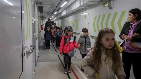 Kids descend to the bunker at Ukraine's first underground school ...